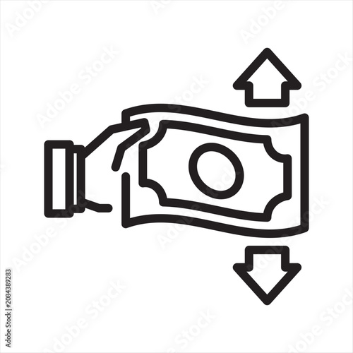 Fotografie Economic Uncertainty Stress Line Icon - Market Instability Anxiety