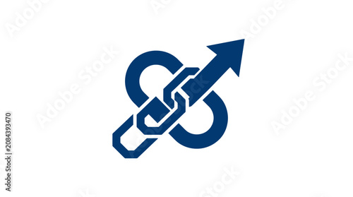 Φωτογραφία Chain link with arrow symbol.