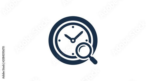 Canvastavla Clock with magnifying glass icon.
