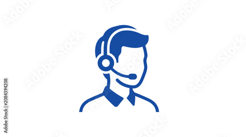 Photos Customer Service Representative Wearing Headset.