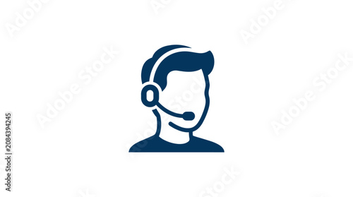 Foto Customer Service Representative Wearing Headset.