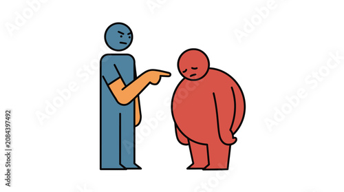 Foto Two cartoon characters talking to each other.