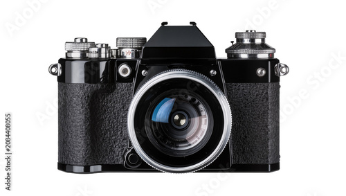Tableau sur toile Isolated beautifully preserved vintage black and silver photographic tool, old c