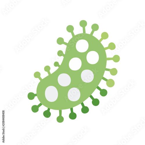 Green virus icon isolated on transparent background