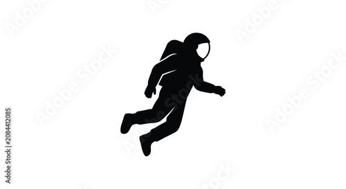 Foto Astronaut Silhouette Against White Background Minimalist Space Exploration Desig