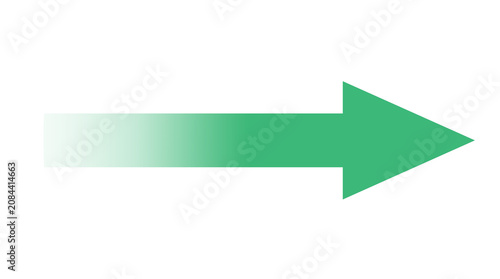 Green Right Arrow Vector Style Illustration on Transparent Background