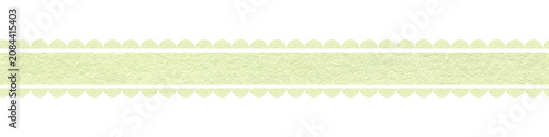 Quadro su tela Scallop line lace hand drawn watercolor seamless border, zigzag frame