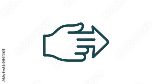 Hand gesture icon indicating forward movement and direction.