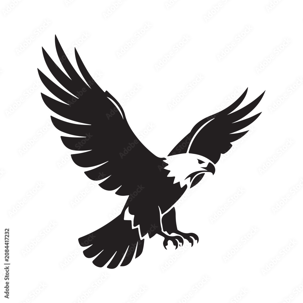 Obraz premium Eagle Silhouette Against A White Background Graphic Design Illustration