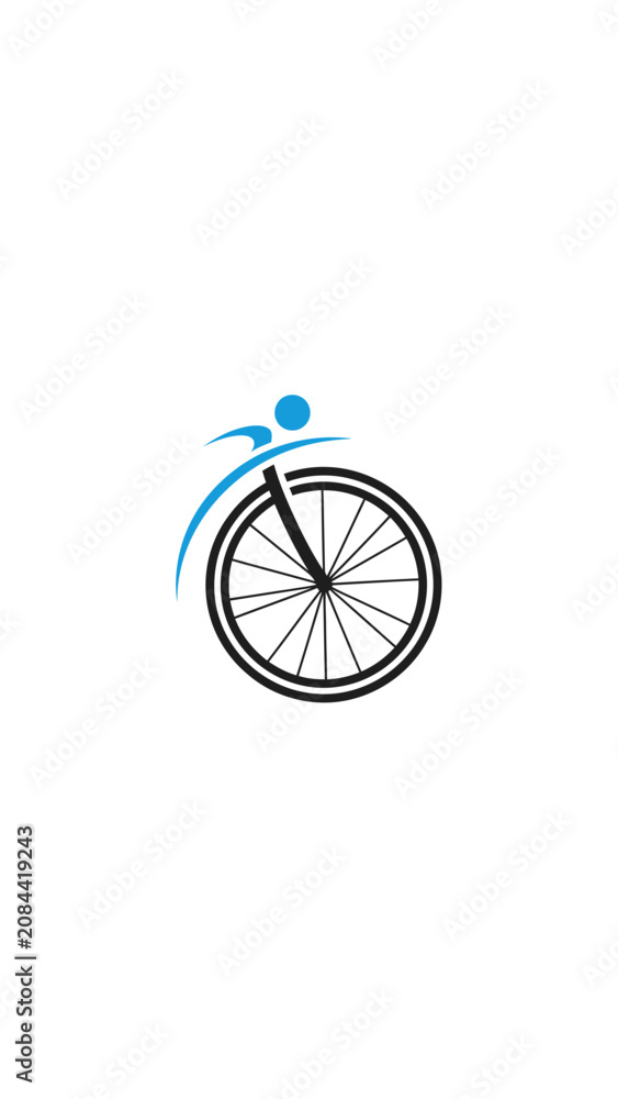 Fototapeta premium Person Riding a High Wheel Bicycle.