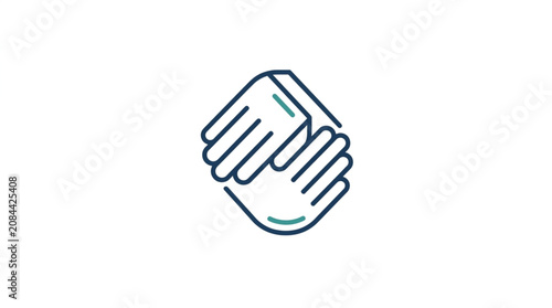 Two hands clasped together in a symbol of unity and support.