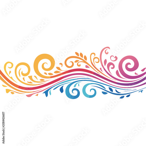 Red Decorative Swirl Border