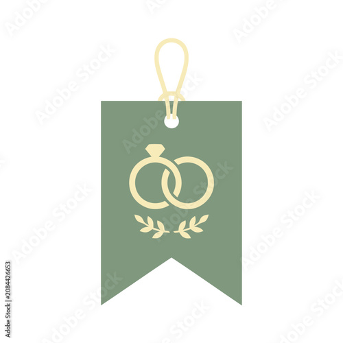 Wedding Rings and Laurel Wreath Tag