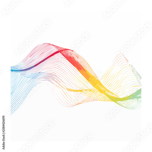 Abstract colorful wave pattern with gradient lines
