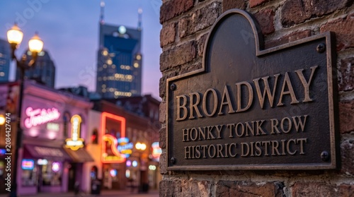 Broadway Honky Tonk Row Historic District Sign Nashville