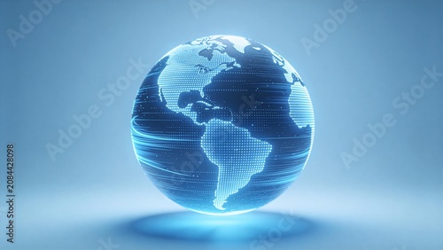 Digital globe with glowing dots