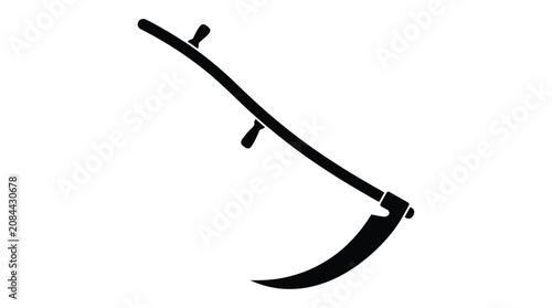 Foto sickle tool silhouette on white background farm agriculture harvest scythe cutti