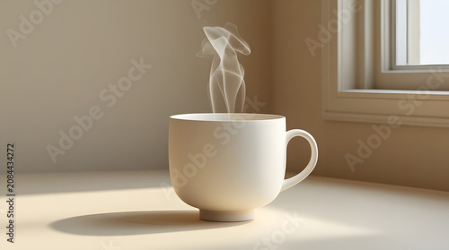 a ceramic cup having hot tea inside 