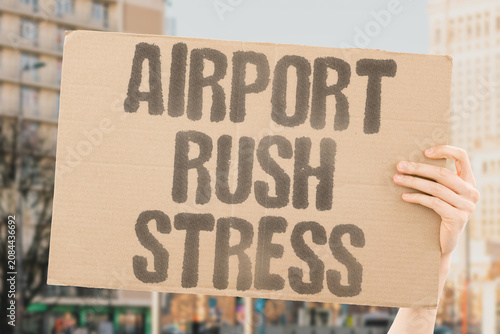 Cuadro en lienzo "Airport rush stress" Flying has become a frantic ordeal