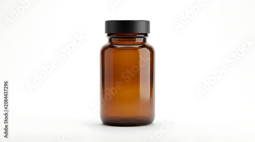 Small brown glass medicine bottle