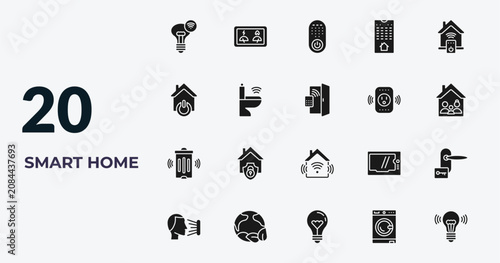 Bild auf Leinwand filled smart home icons set - lighting, meter, remote, home devices