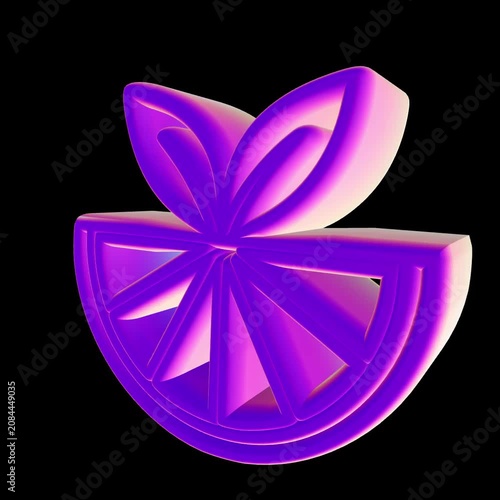 Rotating neon lemon slice animation for vibrant digital motion graphics