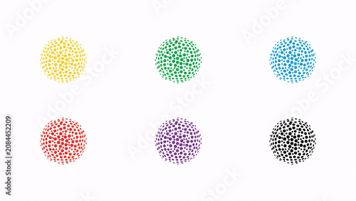 Colorful Abstract Virus Cell Molecule Pattern Isolated on White Background