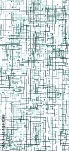 Digital circuit board seamless pattern creating technology background. Abstract network of lines and dots forming a complex technological grid on white