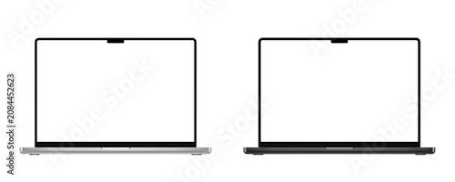 фотографія MacBook Pro 2025 Space Black and Silver mockup, front view.