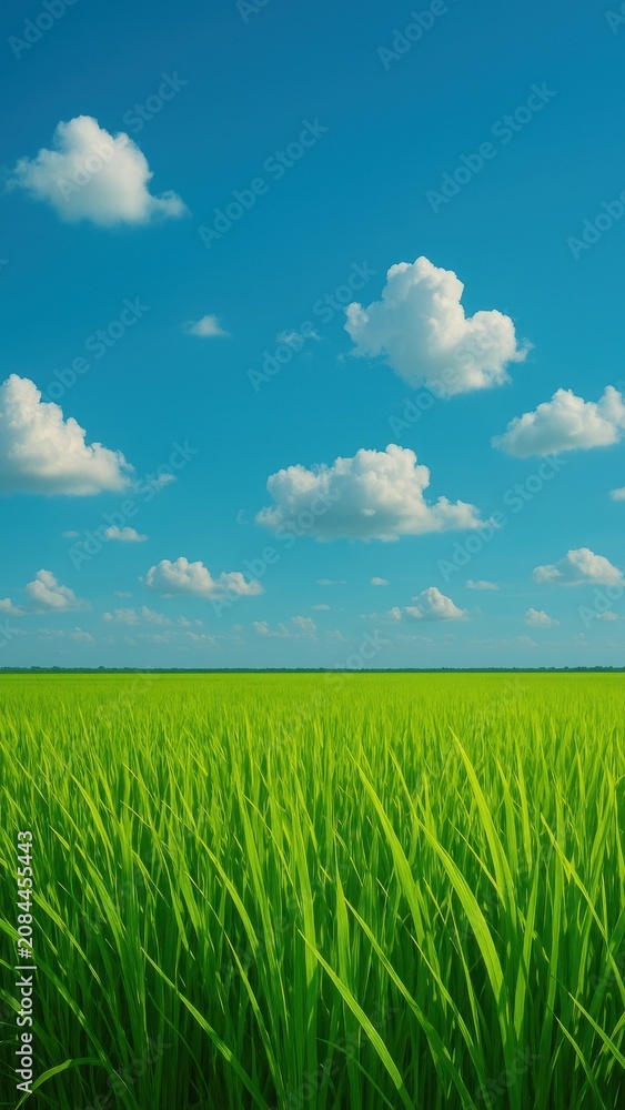Fototapeta premium Serene sky over lush field mobile wallpaper
