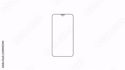 Modern Smartphone Mockup with Blank White Screen Isolated on White Background
