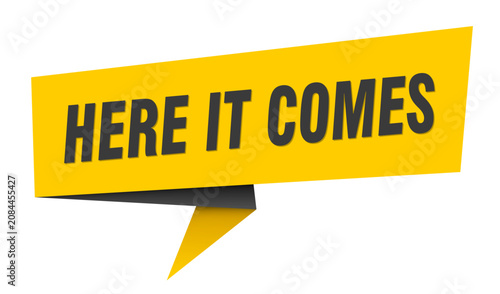Quadro su tela here it comes banner