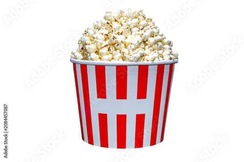 Popcorn bucket isolated, on transparent background, png