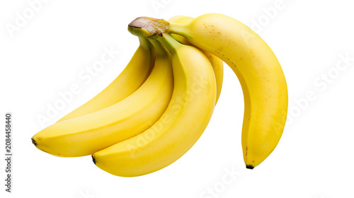 Bild auf Leinwand Bunch of ripe yellow bananas, isolated on transparent background