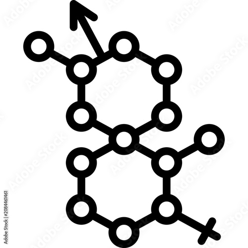 Fotografie Hormones thin line icon. Molecular structure vector illustration.