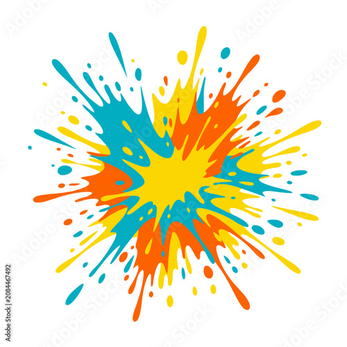 Colorful paint splash vector isolated on a white background