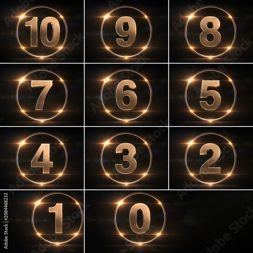 Golden Numbers Countdown Background.