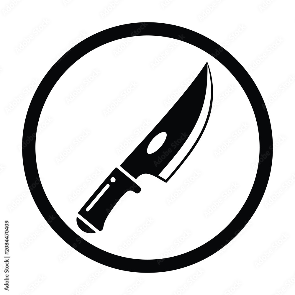 Obraz premium Knife in circle symbol no cutting allowed
