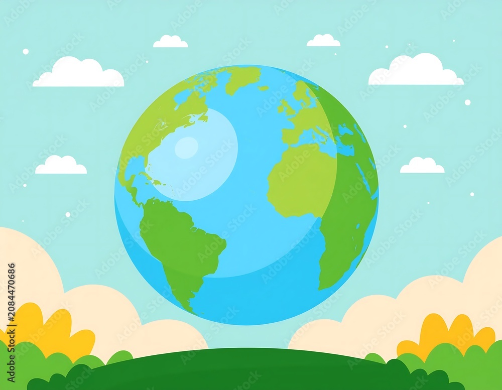Fototapeta premium Global Earth sustainability eco friendly concept illustration.