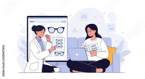 Online Optometry Consultation: Patient Chooses Glasses with Optometrist Guidance via Digital Interface