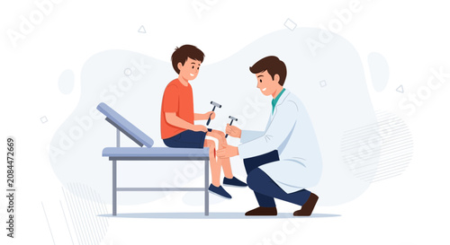 Pediatrician Performing Reflex Test on Young Patient