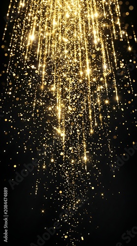 Golden Sparkles on Dark Background.