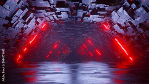 Futuristic seamless loop 4k video for technology and gaming backgrounds
