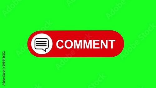 Animated red comment button overlay with speech bubble and smooth motion for social media engagement, digital marketing, creation, and interactive user interface