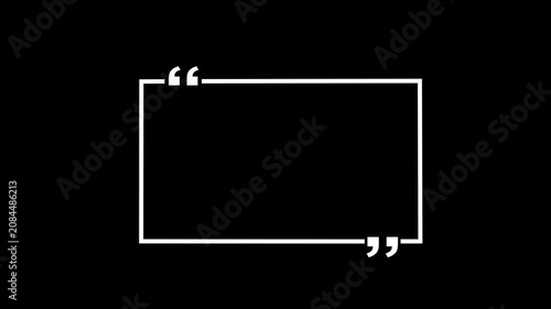 Minimalist white quote box frame animation with smooth motion for text overlays, social media creative typography, and modern digital presentation