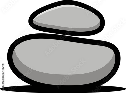 Εκτύπωση καμβά Stacked Grey Stones Icon, Balance Symbol, Zen Concept, Flat Design