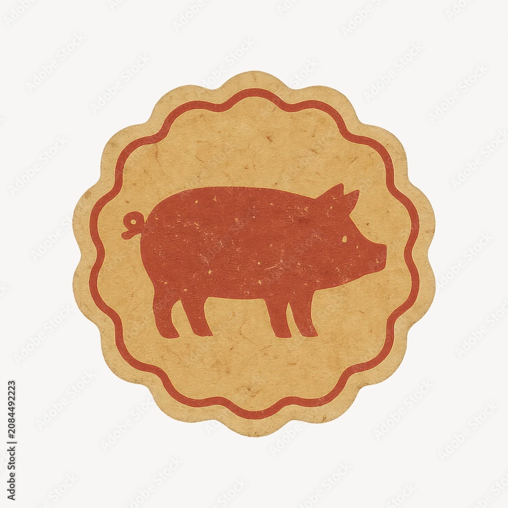 Fototapeta premium Vintage pig emblem design