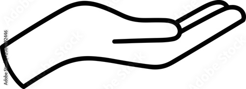 Foto Open hand outline, gesture of giving, receiving, or asking, simple line art