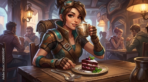 Woman enjoying gourmet meal at upscale restaurant.