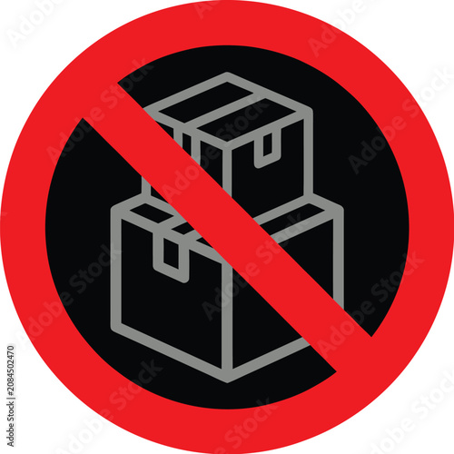 Принти на полотні No delivery or shipping sign with prohibited symbol for logistics and transporta